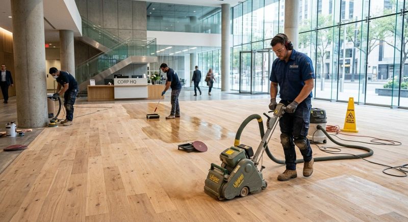 Our team working on Wood Floor Service projects in Mckinney, TX