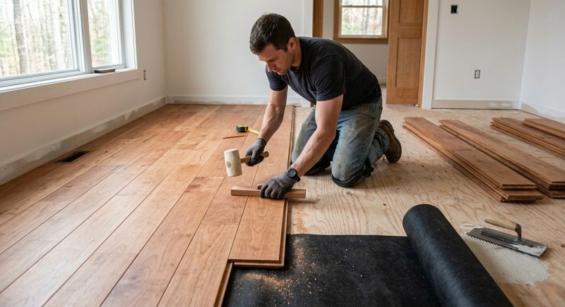 Cherry Floor Installation in Flower Mound, TX