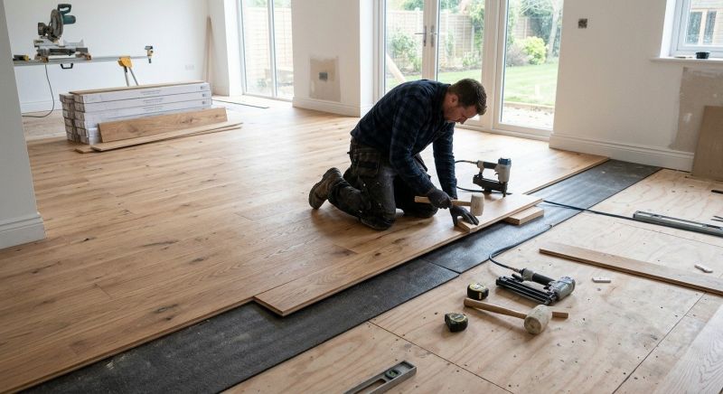 White Oak Floor Installation in Mckinney, TX